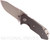 Rick Hinderer Knives Half Track Slicer folding knife with flipper tab - shown open presentation side.  Working Finish 20CV stainless steel plain edge blade.  Black G-10 handle with Working Finish titanium lock side.  Model K2009SGS00.