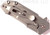 Rick Hinderer Knives Half Track Slicer folding knife with flipper tab - shown closed lock side.  Working Finish 20CV stainless steel plain edge blade.  Black G-10 handle with Working Finish titanium lock side.  Model K2009SGS00.