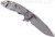 Rick Hinderer Knives XM-18 3.5" Harpoon Spanto folding knife with thumb stud and flipper tab - shown open lock side.  Working Finish 20CV stainless steel plain edge blade.  Black G-10 handle with Working Finish lock side.  Model K2552SGS00.