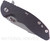 Rick Hinderer Knives XM-18 3.5" Harpoon Spanto folding knife with thumb stud and flipper tab - shown closed presentation side.  Working Finish 20CV stainless steel plain edge blade.  Black G-10 handle with Working Finish lock side.  Model K2552SGS00.