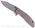Rick Hinderer Knives XM-18 3.5" Harpoon Spanto folding knife with thumb stud and flipper tab - shown open presentation side.  Working Finish 20CV stainless steel plain edge blade.  FDE G-10 handle with Battle Bronze lock side.  Model K2552SGW00.