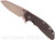 Rick Hinderer Knives XM-24 Sheepsfoot folding knife with thumb stud and flipper tab - shown open presentation side.  Working Finish 20CV stainless steel plain edge blade.  Black G-10 handle with Working Finish lock side.  Model K3073SGW00.
