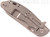 Rick Hinderer Knives XM-24 Sheepsfoot folding knife with thumb stud and flipper tab - shown closed lock side.  Working Finish 20CV stainless steel plain edge blade.  Black G-10 handle with Working Finish lock side.  Model K3073SGW00.
