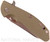 Rick Hinderer Knives XM-24 Sheepsfoot folding knife with thumb stud and flipper tab - shown closed presentation side.  Stonewash 20CV stainless steel plain edge blade.  OD green G-10 handle with stonewash bronze lock side.  Model K3073SGS00.

