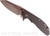 Rick Hinderer Knives XM-24 Sheepsfoot folding knife with thumb stud and flipper tab - shown open presentation side.  Stonewash 20CV stainless steel plain edge blade.  Black G-10 handle with stonewash lock side.  Model K3073SGS00.

