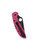 Spyderco Delica 4 folding knife with thumb hole - shown closed pocket clip side.  Black S30V stainless steel plain edge blade.  Pink FRN handle.  Model C11FPPNS30VBK.