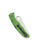 Spyderco Pacific Salt 2 folding knife with thumb hole - shown closed pocket clip side.  Satin LC200N stainless steel serrated edge blade.  Green FRN handle.  Model C91FSGR2.