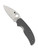 Spyderco Sage 1 folding knife with thumb hole - shown open presentation side.  Maxamet steel plain edge blade.  Gray G-10 handle.  Model C123GPGY.