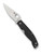 Spyderco Pattadese folding knife with thumb hole - shown open presentation side.  Satin M390 stainless steel plain edge blade.  Black G-10 handle.  Model C257GP.