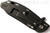 Rick Hinderer Knives XM-24 Sheepsfoot folding knife with thumb stud and flipper tab - shown closed lock side.  Battle Black 20CV stainless steel plain edge blade.  Blue - black G-10 handle with Battle Black lock side.  Model K3073SGD00.

