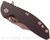 Rick Hinderer Knives XM-18 3.5" Bowie folding knife with thumb stud and flipper tab - shown closed presentation side.  Stonewash 20CV stainless steel plain edge blade.  Black G-10 handle with stonewash titanium lock side.  Model K2032SGS00.