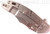 Rick Hinderer Knives XM-18 3.5" Bowie folding knife with thumb stud and flipper tab - shown closed lock side.  Stonewash 20CV stainless steel plain edge blade.  Black G-10 handle with stonewash titanium lock side.  Model K2032SGS00.