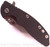 Rick Hinderer Knives XM-18 3.5" Bowie folding knife with thumb stud and flipper tab - shown closed presentation side.  Stonewash 20CV stainless steel plain edge blade.  Black G-10 handle with stonewash blue titanium lock side.  Model K2032SGS00.
