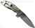 Rick Hinderer Knives XM-18 3.5" Spanto folding knife with thumb stud and flipper tab - shown open lock side.  Stonewash S45VN stainless steel plain edge blade.  Blue G-10 handle with stonewash lock side.  Model KXM35SPA.