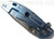 Rick Hinderer Knives XM-18 3.5" Spanto folding knife with thumb stud and flipper tab - shown closed lock side.  Stonewash S45VN stainless steel plain edge blade.  Black G-10 handle with stonewash blue lock side.  Model K2002SGS00.