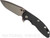 Rick Hinderer Knives XM-18 3.5" Spanto folding knife with thumb stud and flipper tab - shown open presentation side.  Working Finish S45VN stainless steel plain edge blade.  Black G-10 handle with Working Finish lock side.  Model KXME35SPA.