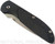 Rick Hinderer Knives Firetac Recurve folding knife with thumb disk - shown closed presentation side.  Working Finish 20CV stainless steel plain edge blade.  Black G-10 handle with Working Finish lock side.  Model K205FSGW00.