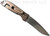 Rick Hinderer Knives Firetac Recurve folding knife with thumb disk - shown open lock side.  Stonewash 20CV stainless steel plain edge blade.  Black G-10 handle with stonewash bronze lock side.  Model K205FSGS00.