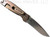 Rick Hinderer Knives Firetac Recurve folding knife with thumb disk - shown open lock side.  Stonewash 20CV stainless steel plain edge blade.  OD green G-10 handle with stonewash bronze lock side.  Model K205FSGS00.