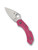 Spyderco Dragonfly 2 folding knife with thumb hole - shown open presentation side.  Satin S30V stainless steel plain edge blade.  Pink FRN handle.  Model C28FPPNS30V2.