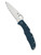 Spyderco Endura 4 folding knife with thumb hole - shown open presentation side.  Satin K390 steel serrated edge blade.  Blue FRN handle.  Model C10FSK390.
For reference only.