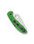 Spyderco Salt 2 folding knife with thumb hole - shown closed pocket clip side.  Satin LC200N stainless steel plain edge blade.  Green FRN handle. Model C88FPGR2.