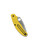 Spyderco UKPK Leaf  Salt folding knife with thumb hole - shown closed pocket clip side.  Satin MagnaCut stainless steel plain edge blade. Yellow FRN handle.  Model C94PYL.