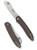 Spyderco Roadie Slipjoint folding knife with Double Dent - shown open obverse and closed reverse.  Satin N690Co stainless steel plain edge blade.  Brown FRN handle.  Model C189PBN.
