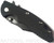 Rick Hinderer Knives XM-18 3.5" Bowie folding knife with thumb stud and flipper tab - shown closed presentation side.  Battle Black 20CV stainless steel plain edge blade.  Black G-10 handle with Battle Black titanium lock side.  Model K20320SNNC.