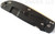 Rick Hinderer Knives Firetac Recurve folding knife with thumb disk - shown closed lock side.  Battle Black 20CV stainless steel plain edge blade.  OD green G-10 handle with Battle Black lock side.  Model K205FSGD00.