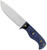 Condor Tool and Knife Blue Havoc fixed blade knife - shown out of sheath reverse.  1075 steel plain edge blade.  Blue and black Micarta handle.  Model CTK2831-5.5HC.