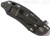 Rick Hinderer Knives XM-18 3.0" Skinner folding knife with thumb studs and flipper tab - shown closed lock side.  Battle Black 20CV stainless steel plain edge blade.  Blue G-10 handle with Battle Black lock side.  Model K1041SGD00.
