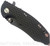 Rick Hinderer Knives XM-18 3.0" Skinner folding knife with thumb studs and flipper tab - shown closed presentation side.  Battle Black 20CV stainless steel plain edge blade.  Black G-10 handle with Battle Black lock side.  Model K1041SGD00.
