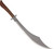 Condor Tool and Knife Scimitar sword - shown out of sheath obverse.  1075 HC steel plain edge blade.  Wood handle.  Model CTK357-22HC.
For reference only.