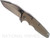 Rick Hinderer Knives Eklipse Harpoon Spanto folding knife with thumb stud and flipper tab - shown open presentation side.  Stonewash 20CV stainless steel plain edge blade.  FDE G-10 handle with stonewash lock side.  Model K40442SGS00.