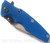 Rick Hinderer Knives Eklipse Harpoon Spanto folding knife with thumb stud and flipper tab - shown closed presentation side.  Stonewash 20CV stainless steel plain edge blade.  Blue G-10 handle with stonewash lock side.  Model K40442SGS00.
