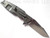 Rick Hinderer Knives Eklipse Harpoon Spanto folding knife with thumb stud and flipper tab - shown open lock side.  Stonewash 20CV stainless steel plain edge blade.  Red G-10 handle with stonewash lock side.  Model K40442SGS00.