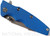 Rick Hinderer Knives Eklipse Harpoon Spanto folding knife with thumb stud and flipper tab - shown closed presentation side.  Working Finish 20CV stainless steel plain edge blade.  Blue G-10 handle with Battle Blue lock side.  Model K40442SGW00.