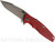 Rick Hinderer Knives Eklipse Harpoon Spanto folding knife with thumb stud and flipper tab - shown open presentation side.  Working Finish 20CV stainless steel plain edge blade.  Red G-10 handle with Working Finish lock side.  Model K40442SGW00.