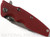 Rick Hinderer Knives Eklipse Harpoon Spanto folding knife with thumb stud and flipper tab - shown closed presentation side.  Working Finish 20CV stainless steel plain edge blade.  Red G-10 handle with Working Finish lock side.  Model K40442SGW00.