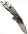 Rick Hinderer Knives Skinny XM-18 3.5" Harpoon Spanto folding knife with thumb stud and flipper tab - shown open lock side.  Stonewash 20CV stainless steel plain edge blade.  OD green G-10 handle with stonewash lock side.  Model K2555SGS00.