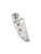 Spyderco Delica 4 folding knife with thumb hole - shown closed pocket clip side.  Satin VG-10 stainless steel combo edge blade.  Stainless steel handle.  Model C11PS.