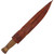Condor Tool and Knife Primitive Bush Lite fixed blade knife - shown in sheath obverse.  1095 steel plain edge blade.  Wood handle.  Model CTK3946-8.0HC.
For reference only.