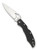 Byrd Cara Cara 2 folding knife with thumb slot - shown open presentation side.  Satin 8Cr13MoV stainless steel plain edge blade.  Black G-10 handle.  Model BY03GP2.