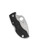Spyderco Manbug wharncliffe folding knife with thumb hole - shown closed reverse.  Satin VG-10 stainless steel serrated edge blade.  Black FRN handle.  Model MBKWS.