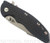 Rick Hinderer Knives Skinny XM-18 3.5" Harpoon Spanto folding knife with thumb stud and flipper tab - shown closed presentation side.  Working Finish 20CV stainless steel plain edge blade.  Black G-10 handle with Battle Bronze lock side.  Model K2555SGW00.