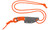 Condor Tool and Knife Carlitos neck knife - shown in sheath obverse.  1075 HC steel plain edge blade.  Orange cord wrapped handle.  Model CTK806-25HC.