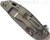 Rick Hinderer Knives XM-18 3.5" Slicer folding knife with thumb stud and flipper tab - shown closed lock side.  Working Finish 20CV stainless steel plain edge blade.  Black G-10 handle with Working Finish lock side.  Model K310102001.