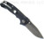 Demko Knives MG AD-20 clip point folding knife with thumb stud - shown open pocket clip side.  Stonewash 20CV stainless steel plain edge blade.  Black G-10 handle.