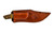 Condor Tool and Knife Headstrong fixed blade knife - shown in sheath obverse.  1095 steel plain edge blade.  Wood handle.  Model CTK2813-4.0HC.
For reference only.